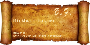 Birkholz Fatime névjegykártya